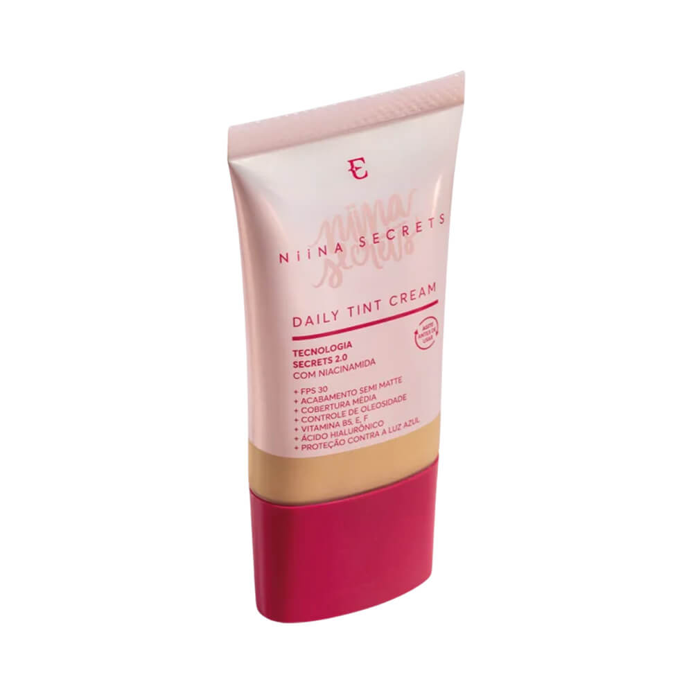 Base líquida Niina Secrets Daily Tint Cream cor 25 em tubo rosa