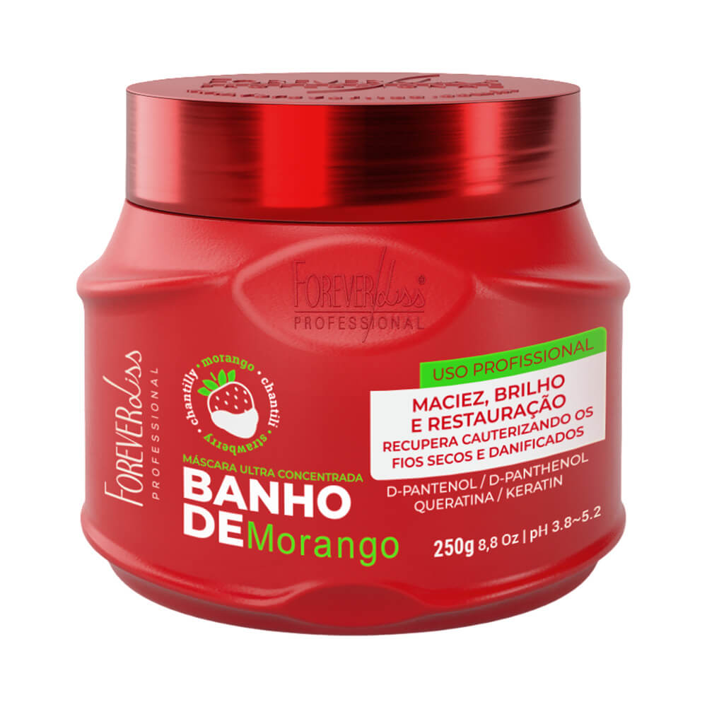 Pote da Máscara Forever Liss Banho de Verniz Morango 250g