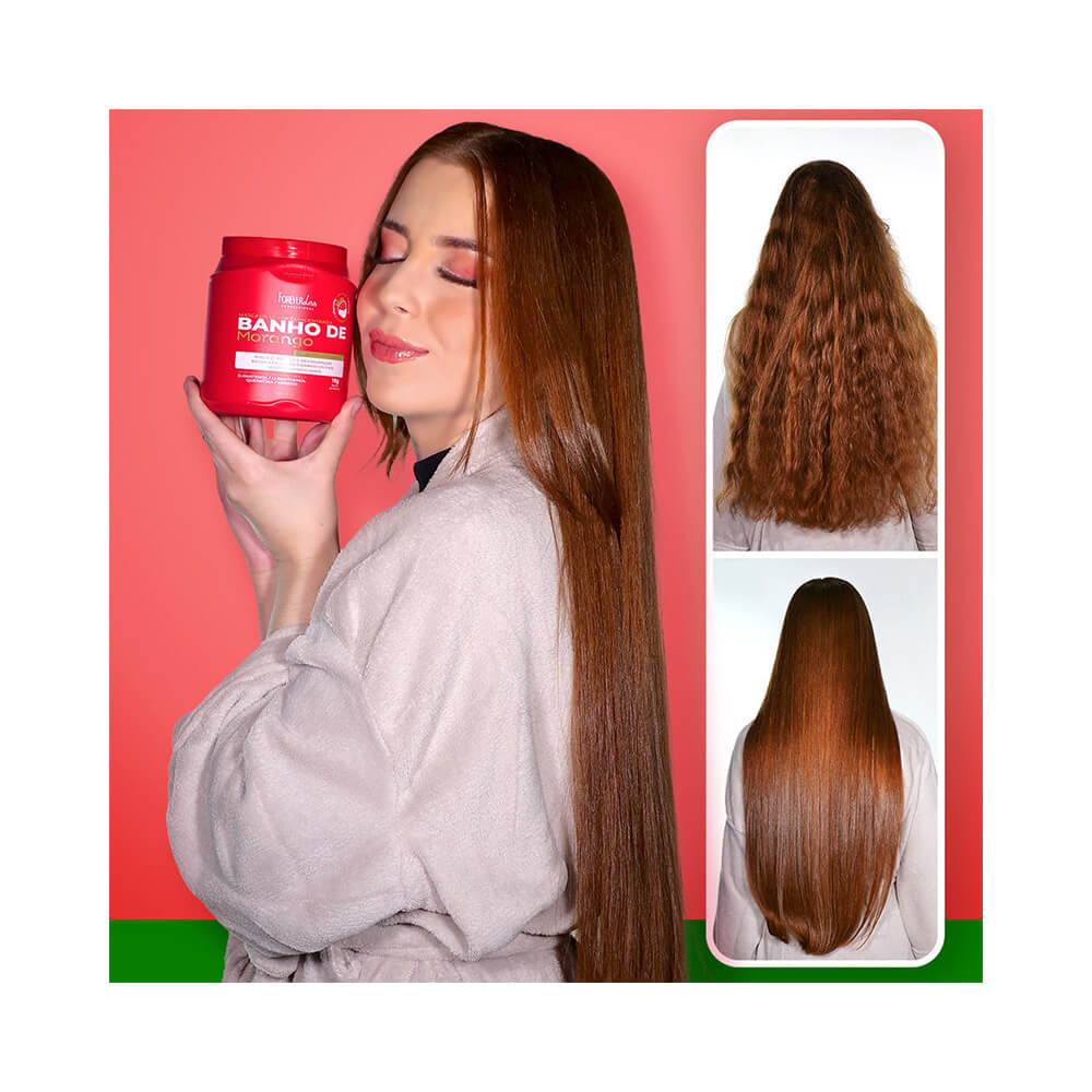 Antes e depois com a Máscara Forever Liss Banho de Verniz