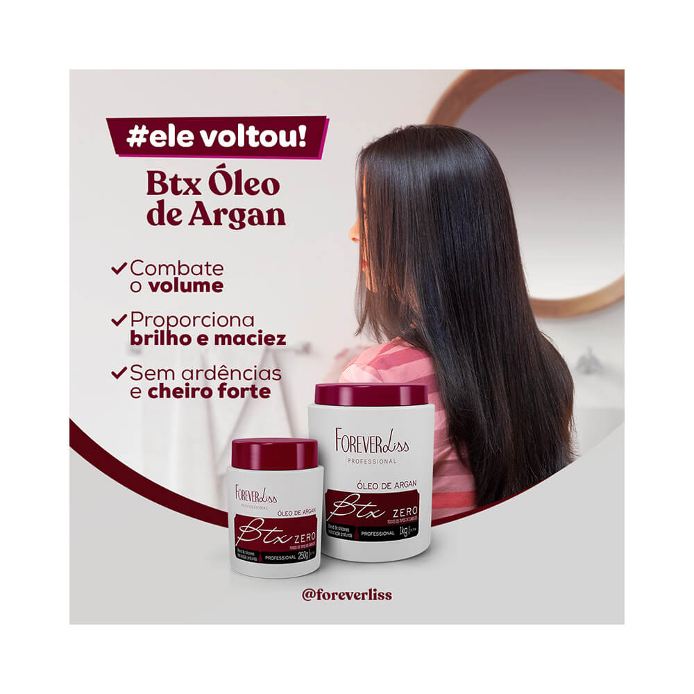 Resultado após uso: cabelo liso e brilhante com potes do produto