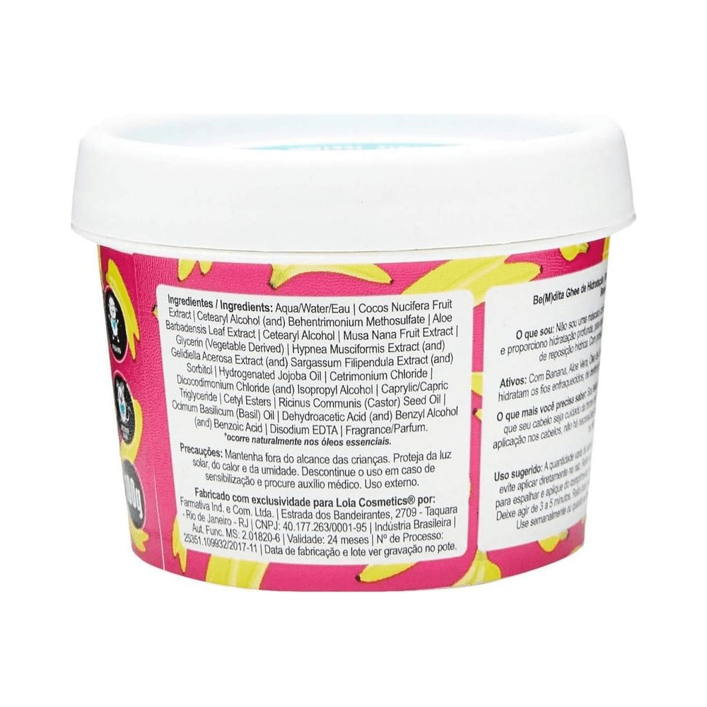 Lateral do pote com painel de ingredientes e instruções - Manteiga Bem Dita Ghee 100g