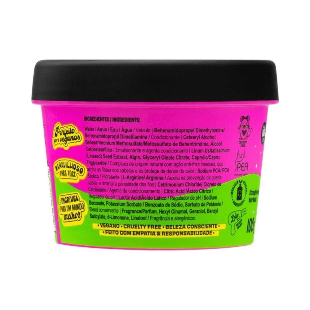Máscara Capilar Lola Xapadinha Disciplinante 100g - vista traseira com ingredientes