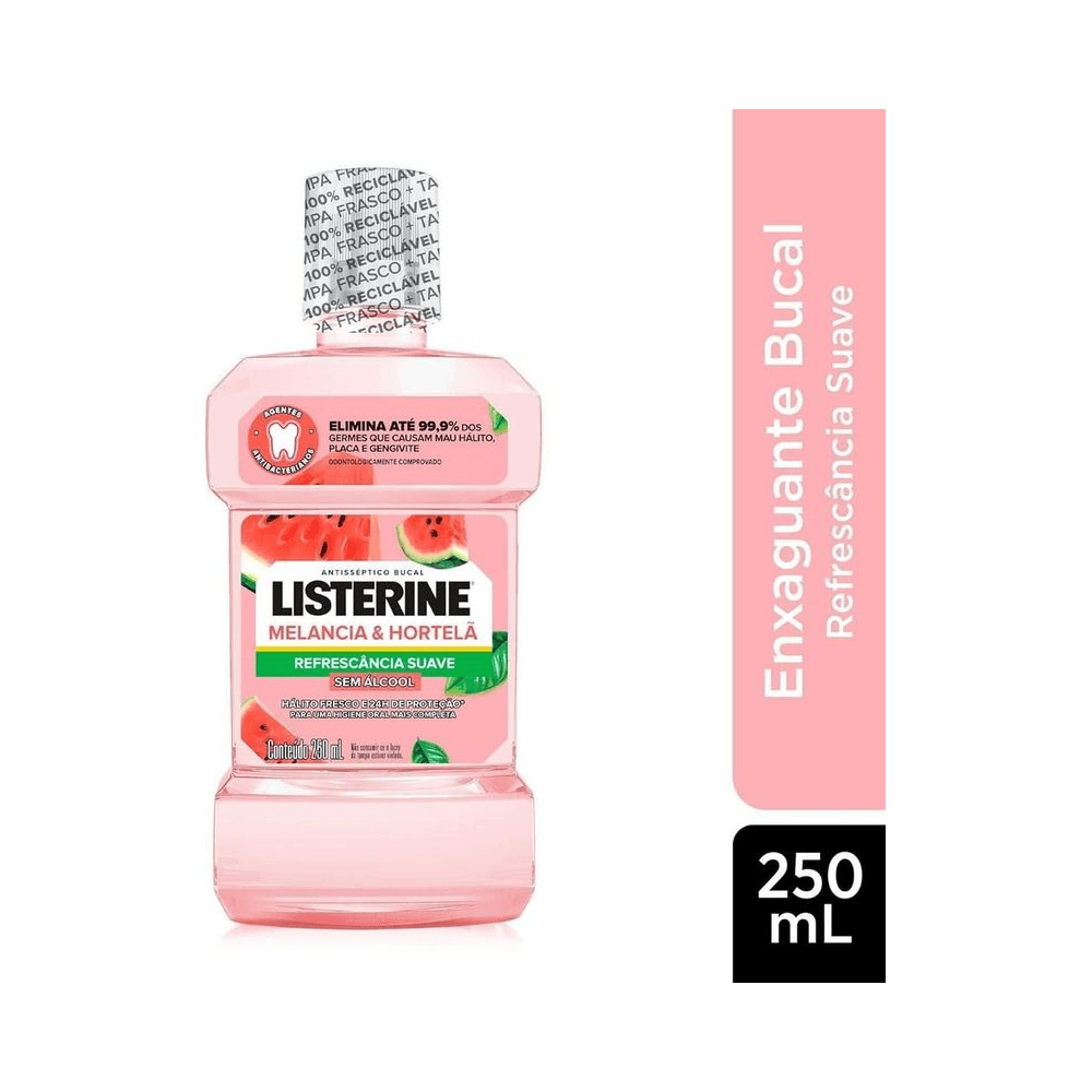 Frasco Listerine Melancia & Hortelã 250 ml com selo 250ml