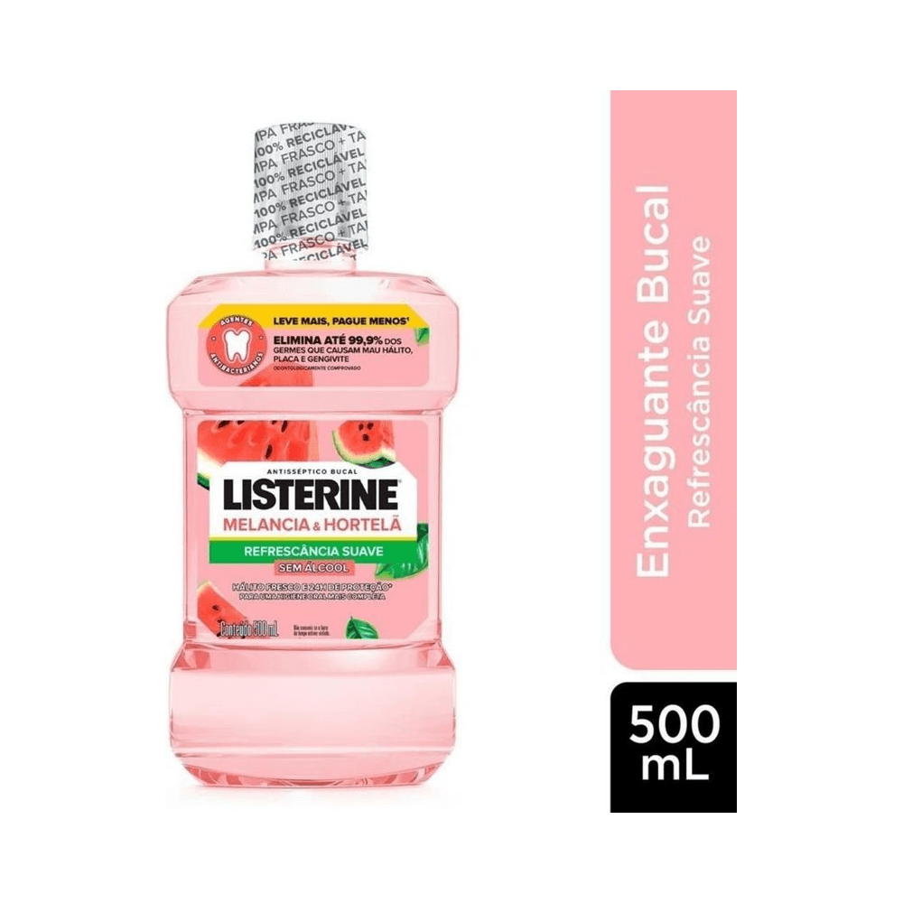 Enxaguante Bucal LISTERINE Melancia & Hortelã 500 ml - Rótulo e Selo