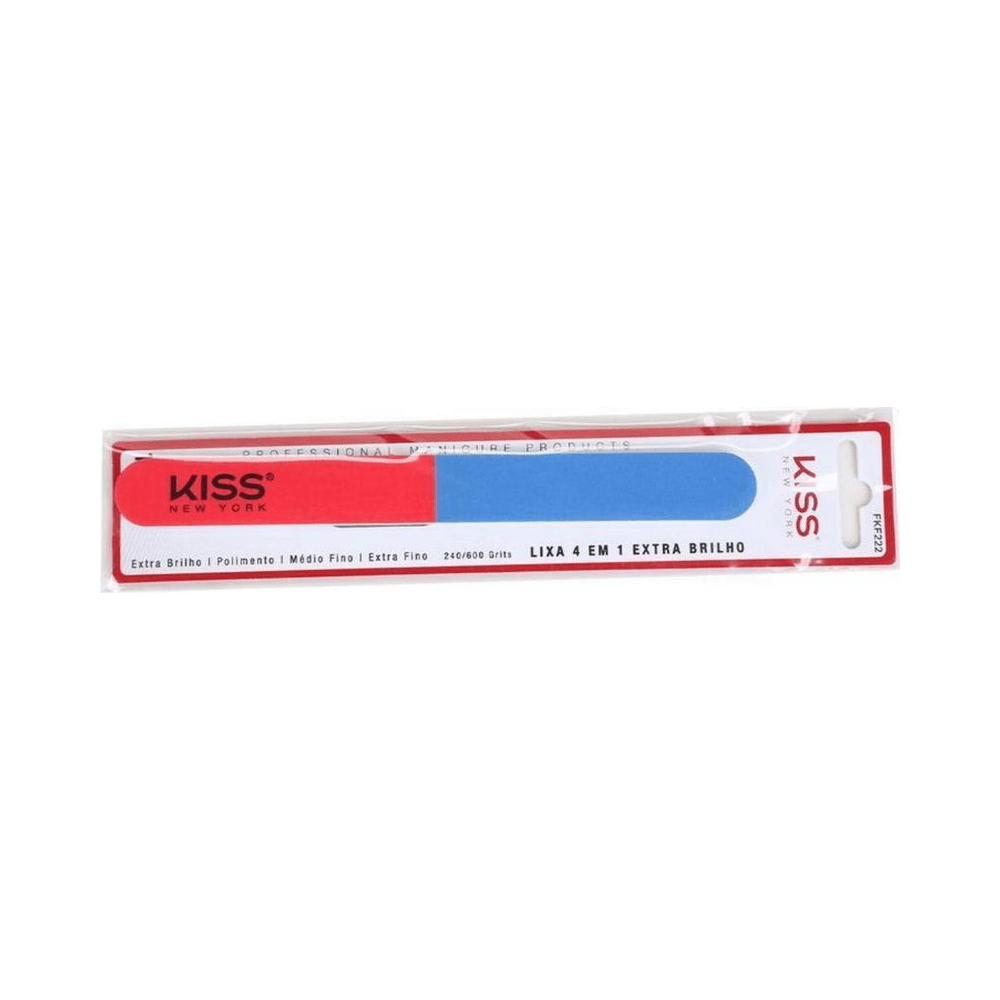 Lixa Kiss New York 4 em 1 Extra Brilho vista em embalagem transparente