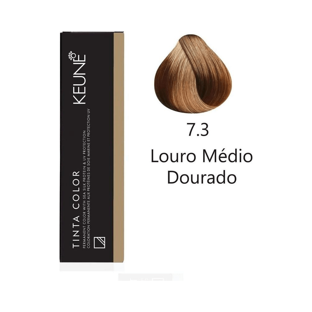Caixa e amostra de cor 7.3 Louro Médio Dourado