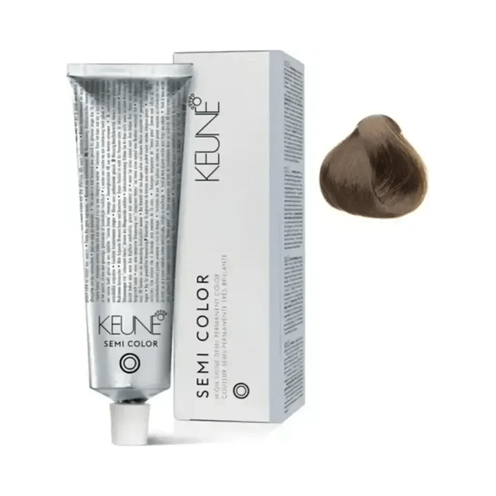 Tubo e caixa Keune Semi Color 60ml com amostra de mecha tom 6