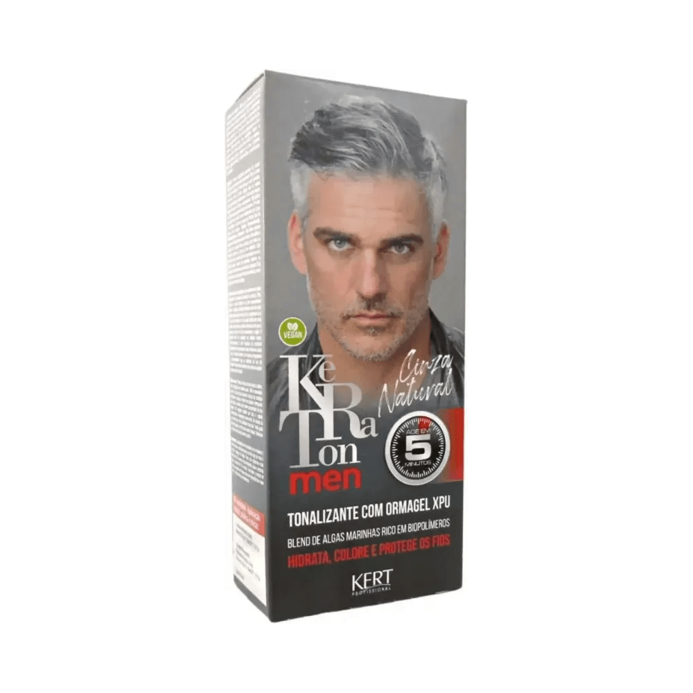 Embalagem Keraton Men Cinza Natural vista em ângulo