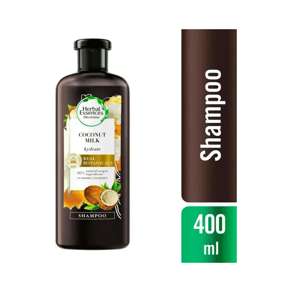 Shampoo Herbal Essences Coconut 400ml em fundo branco com selo 400 ml