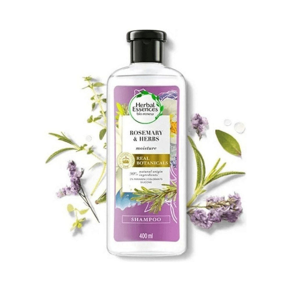 Shampoo Herbal Essences Rosemary & Herbs 400ml com ramos botânicos