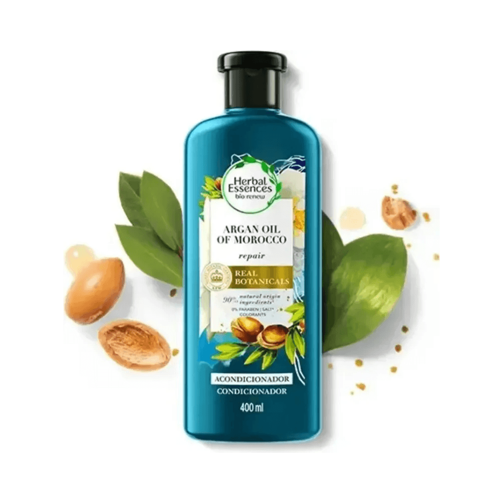 Frasco Herbal Essences 400ml com elementos de argan