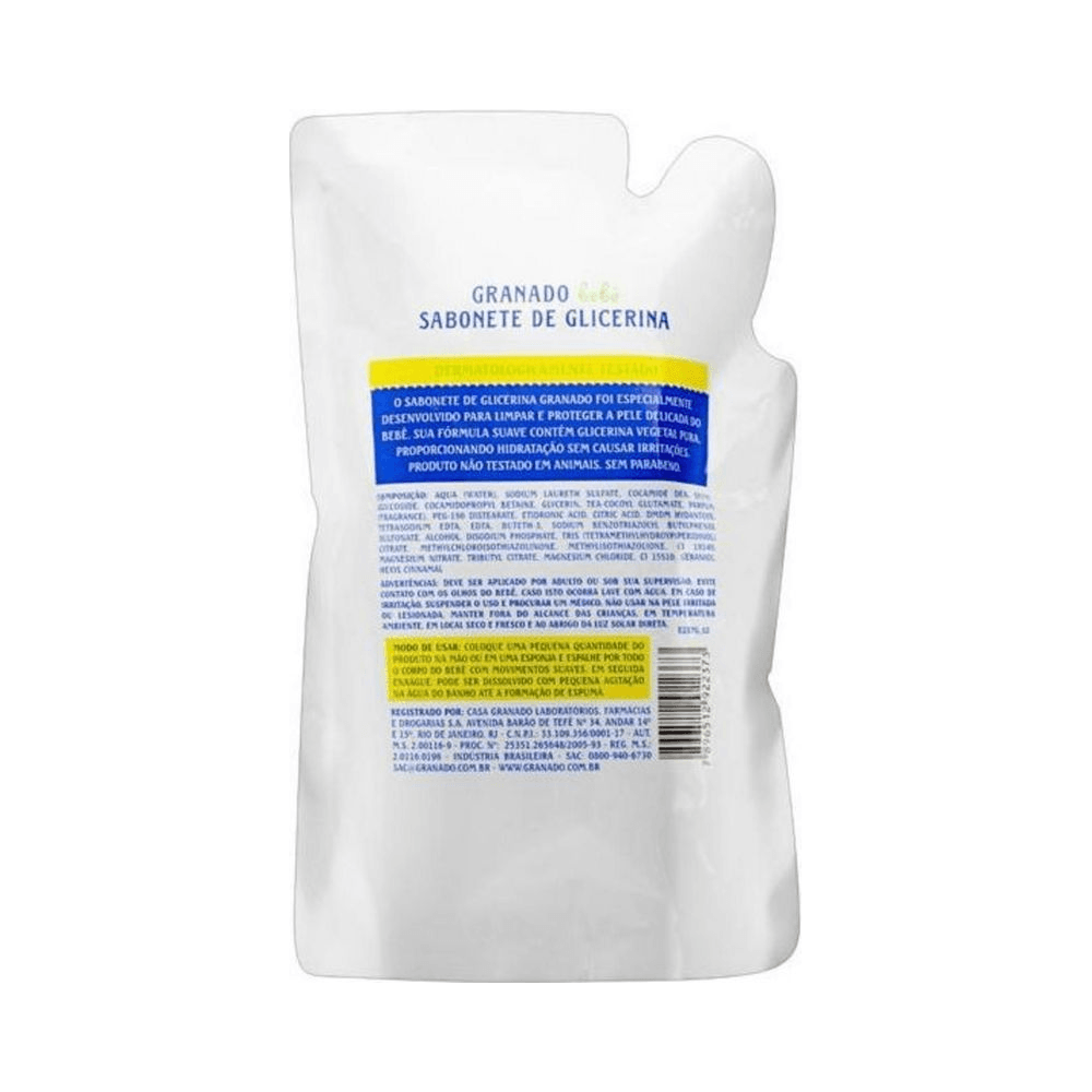 Refil Sabonete Líquido Granado Bebê Tradicional 250ml - traseira
