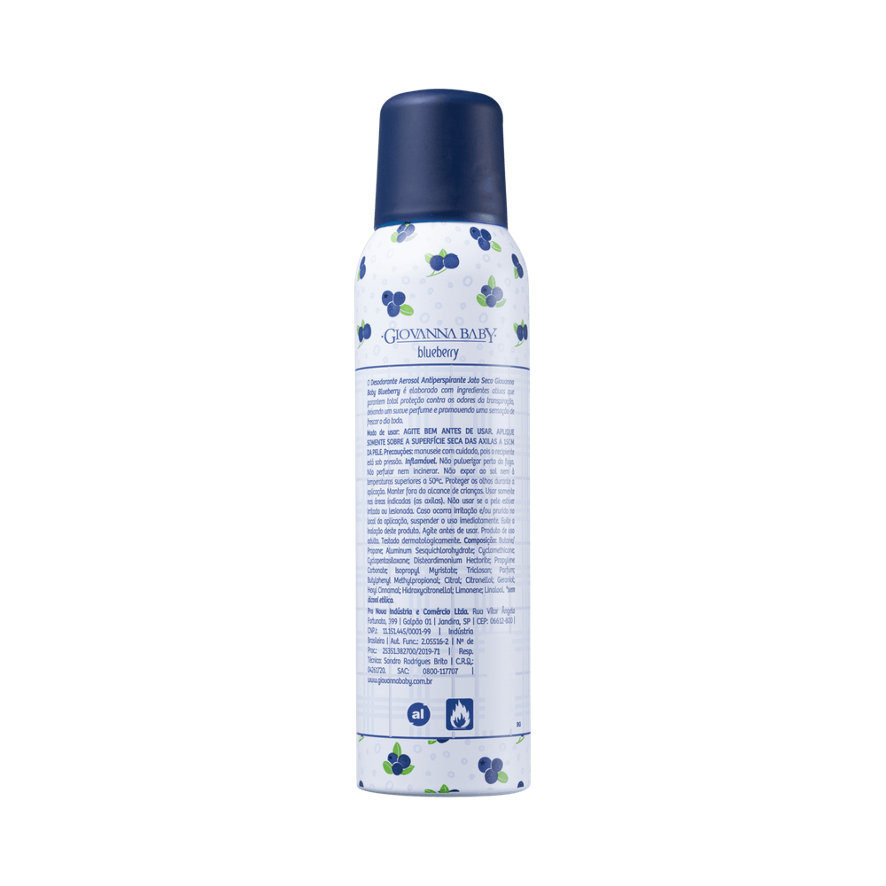 Desodorante Aerosol Giovanna Baby Sweet Blueberry 150ml - traseira