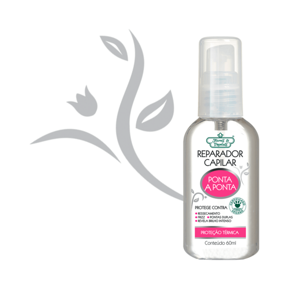 Reparador de Pontas Flores & Vegetais 60ml ao lado de elemento floral