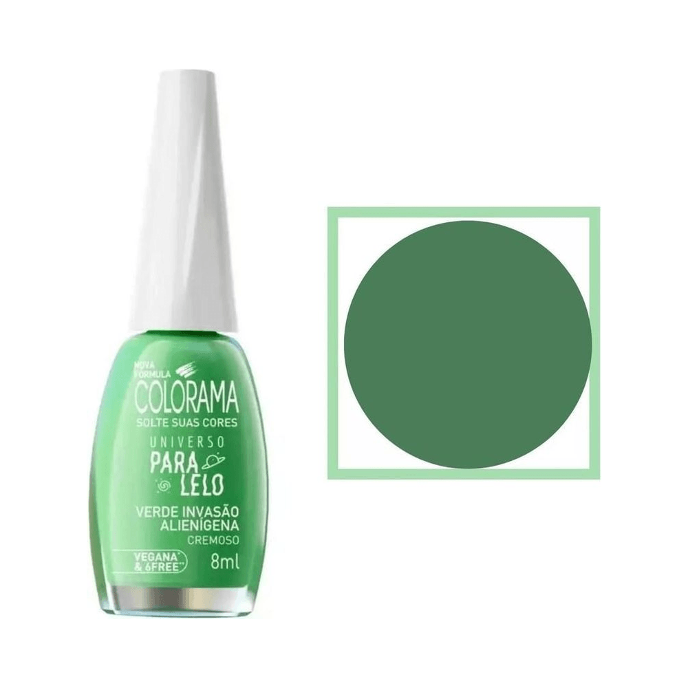 Esmalte Colorama Universo ParaLelo Verde Invasão Alienígena 8ml e amostra de cor