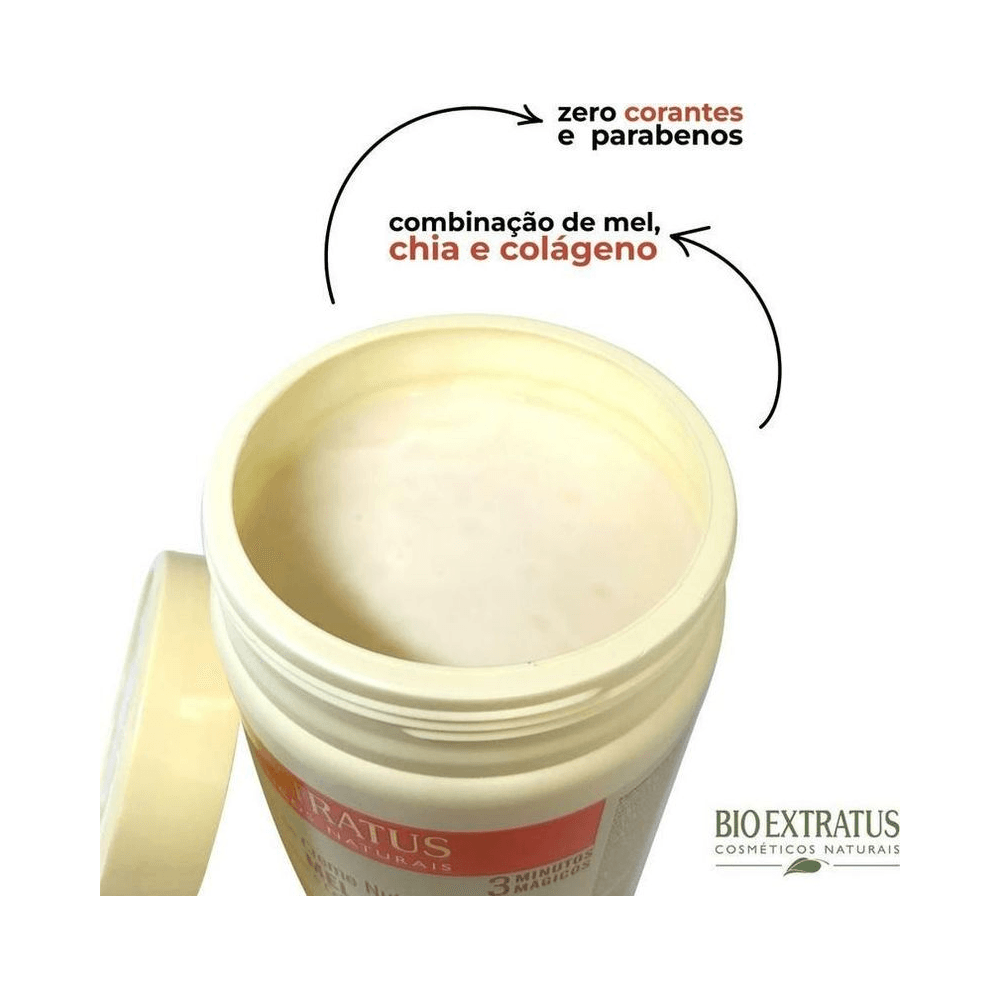 Textura cremosa do Banho de Creme Bio Extratus Mel 250g