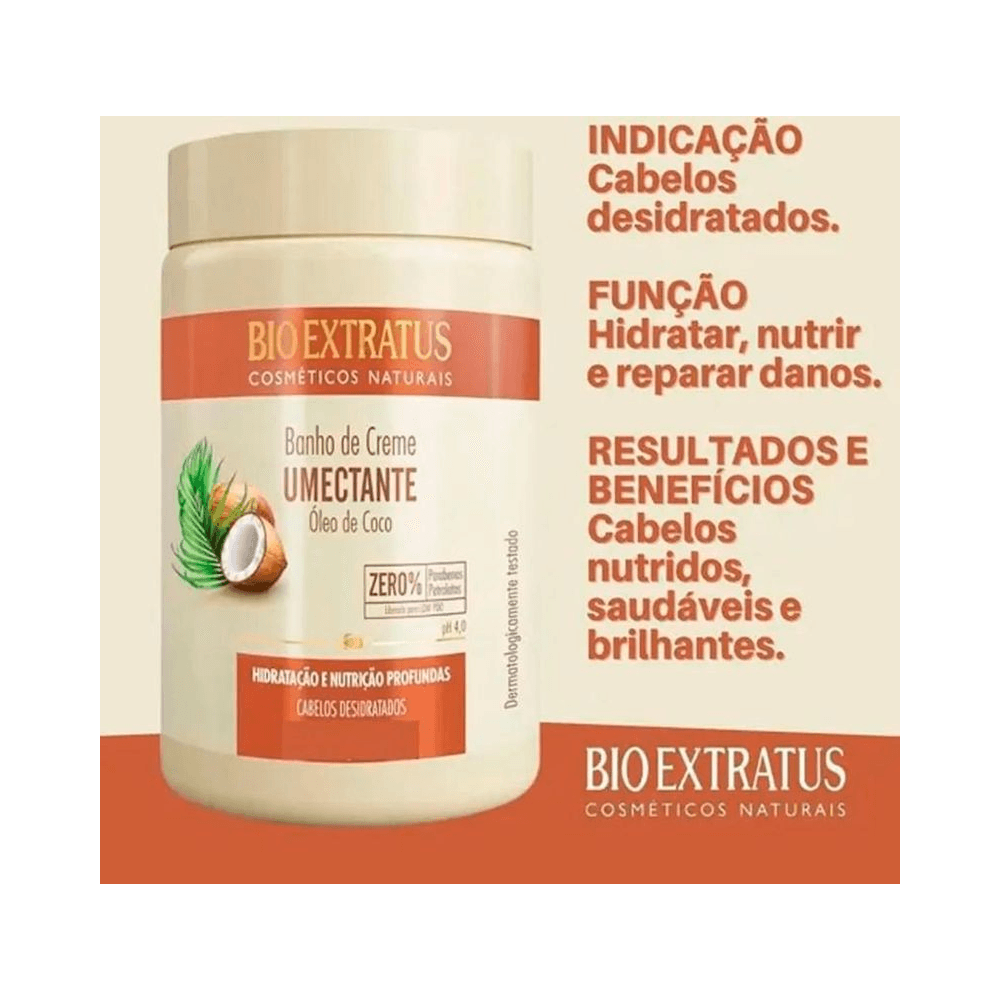 Embalagem 1kg com indicação de hidratação e nutrição