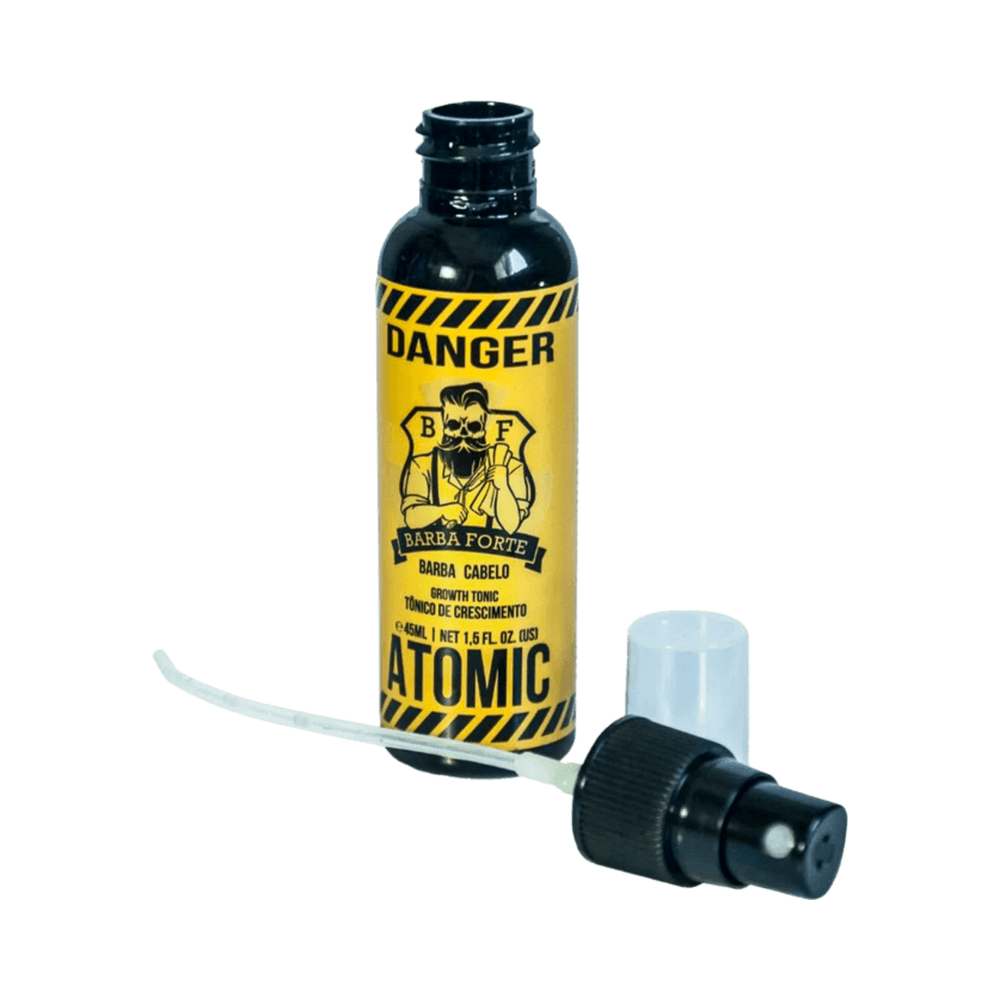 Frasco aberto com válvula e tubo aplicador visível Atomic Danger 45ml