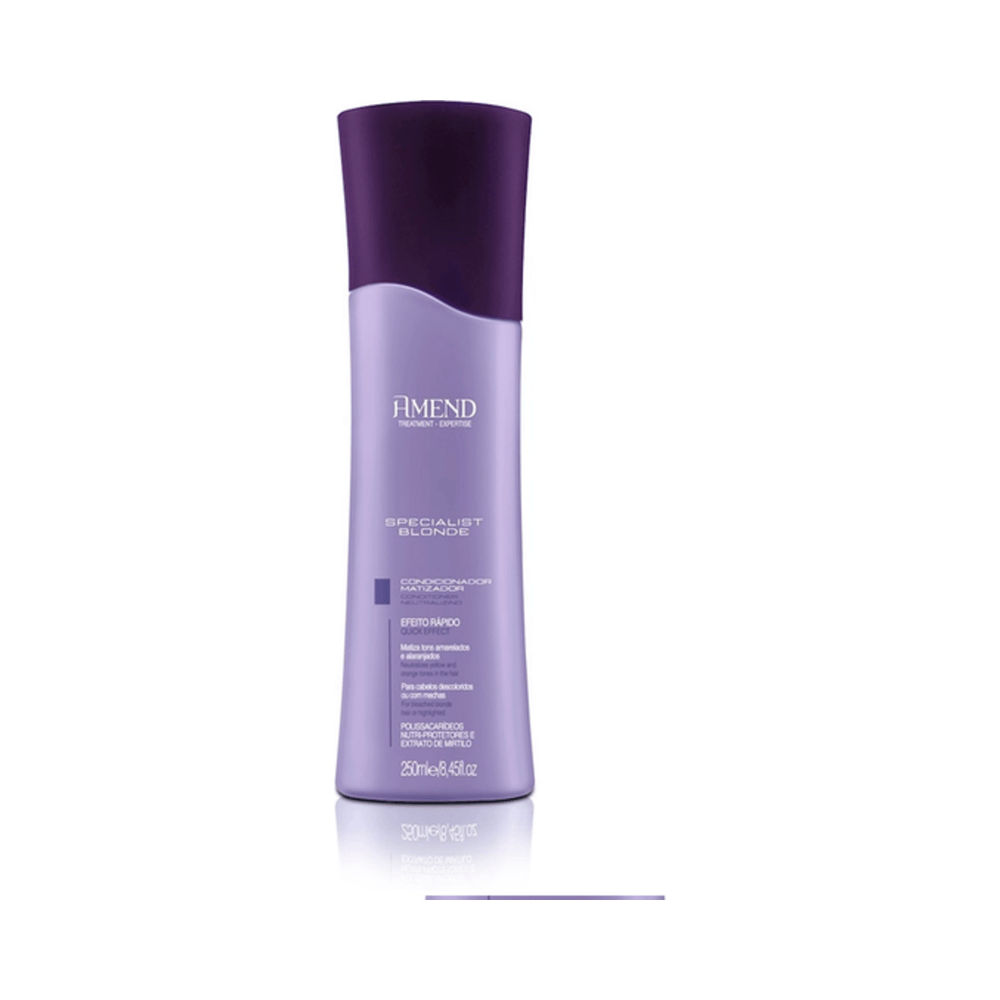 Frasco lilás do condicionador Amend Specialist Blonde 250ml
