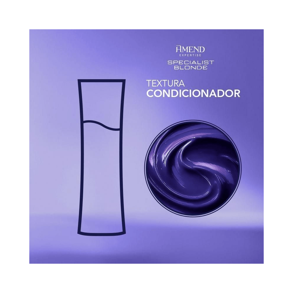 Textura cremosa do condicionador Amend Specialist Blonde em destaque
