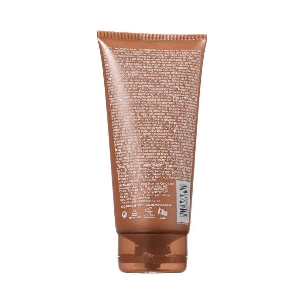 Verso do tubo Amend Marula 180g com informações e modo de uso