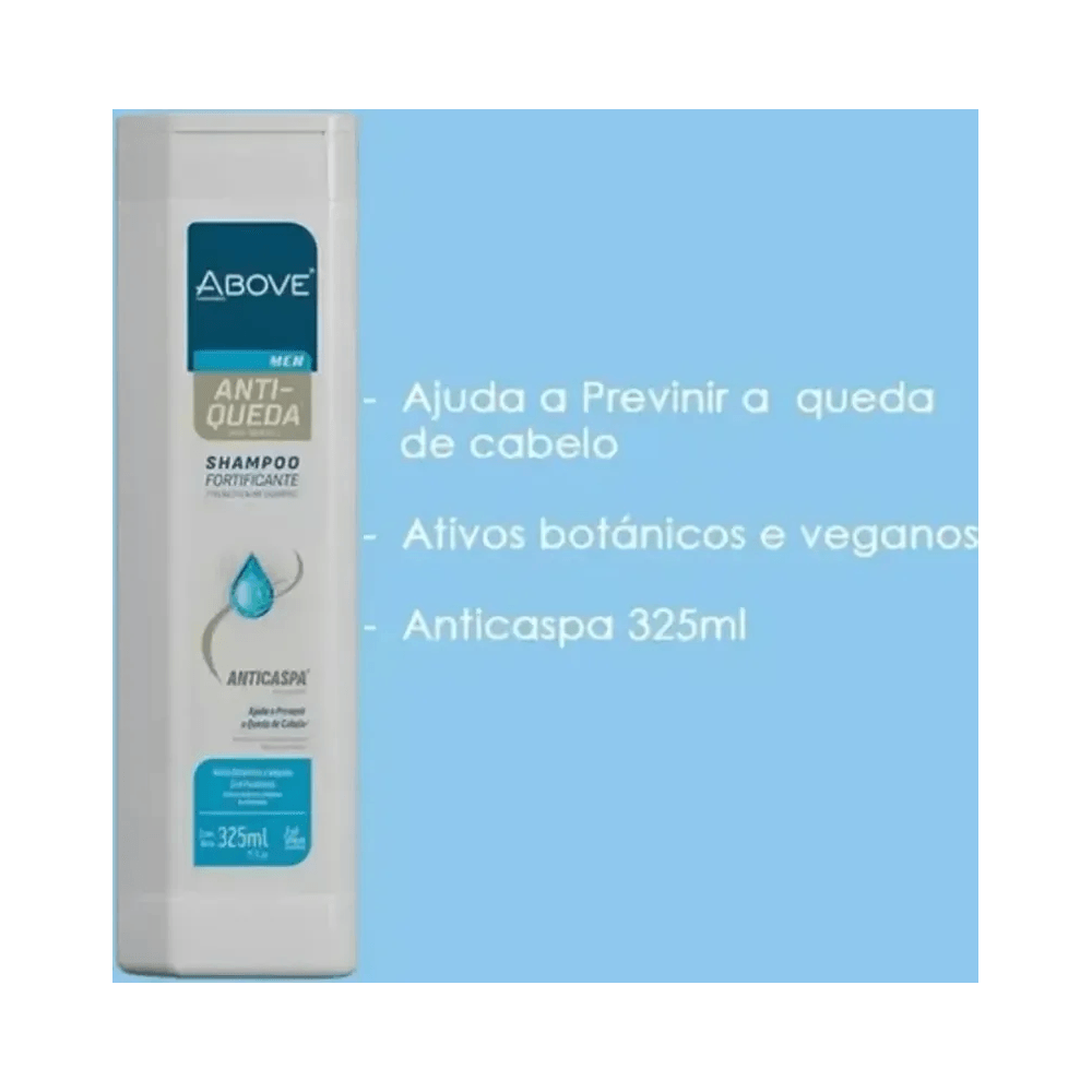 Shampoo Above Anti-Queda Anticaspa 325ml com destaque para ativos botânicos