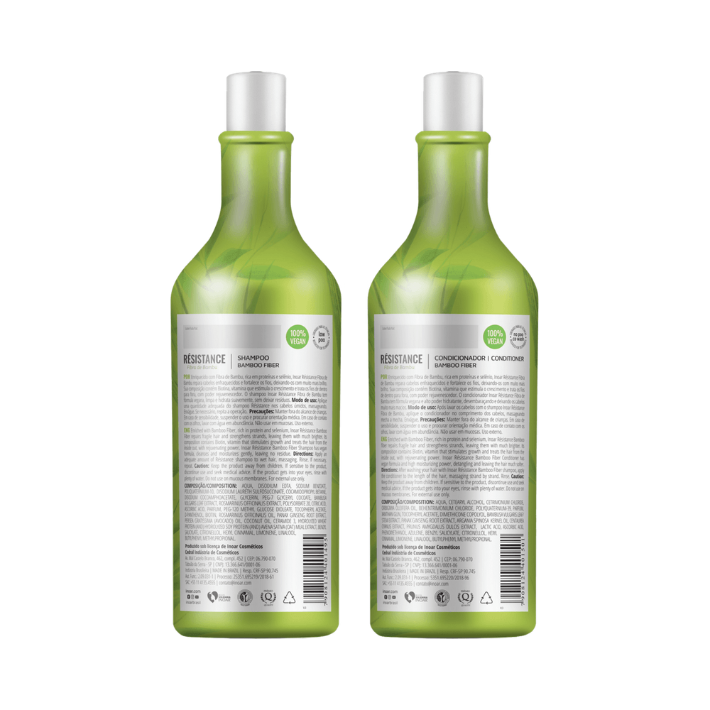 Kit Inoar Résistance Fibra de Bambu 1L - verso com rótulo