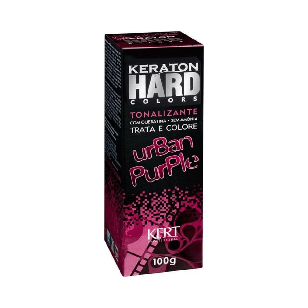 Caixa do tonalizante Keraton Hard Colors Urban Purple 100g - design roxo e preto