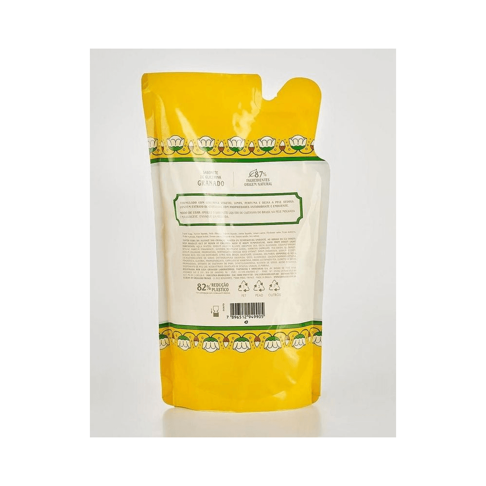 Refil Sabonete Líquido Granado Castanho do Brasil 300ml - Verso