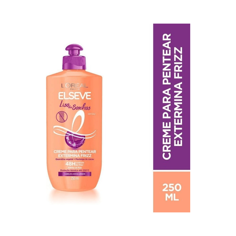 Embalagem Elseve Liso dos Sonhos 250ml sobre fundo branco