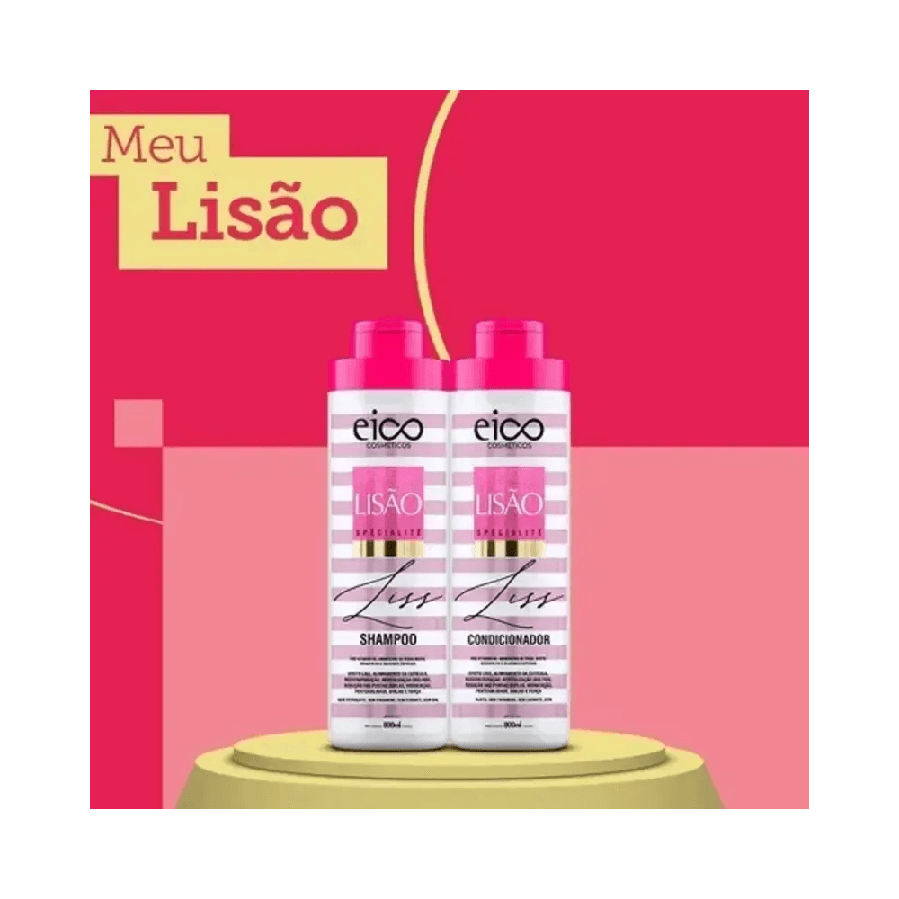 Dois frascos Eico Lisão sobre pedestal - acabamento rosa