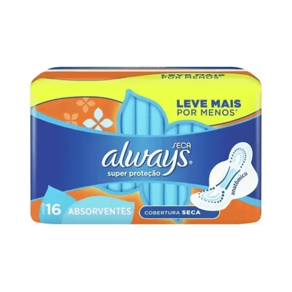 Pacote Always Super Proteção Seca 16 unidades vista frontal