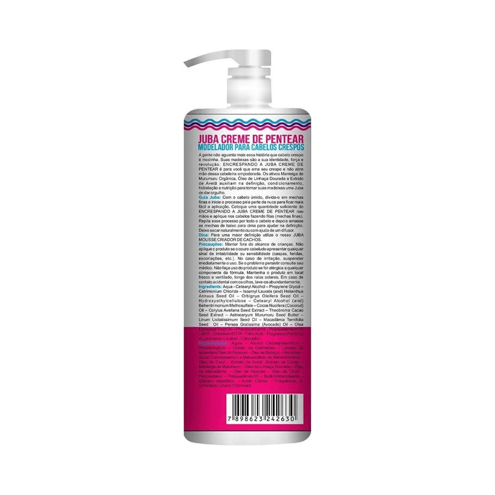 Creme de Pentear Widi Care Encaracolando A Juba 1000ml - Verso do frasco