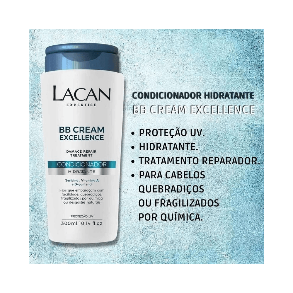 Condicionador Lacan BB Cream Excellence com lista de benefícios