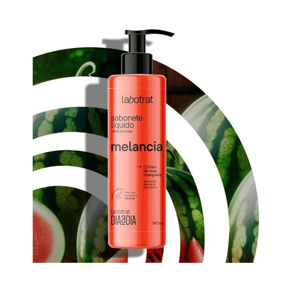 Composição publicitária Labotrat Melancia 190ml com fatias de melancia