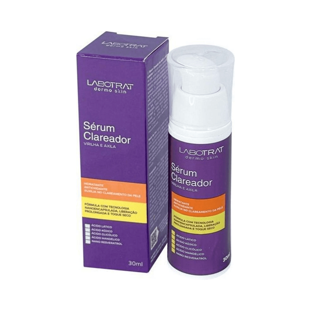 Sérum Clareador Labotrat Dermo Skin 30ml em fundo branco - frasco e caixa
