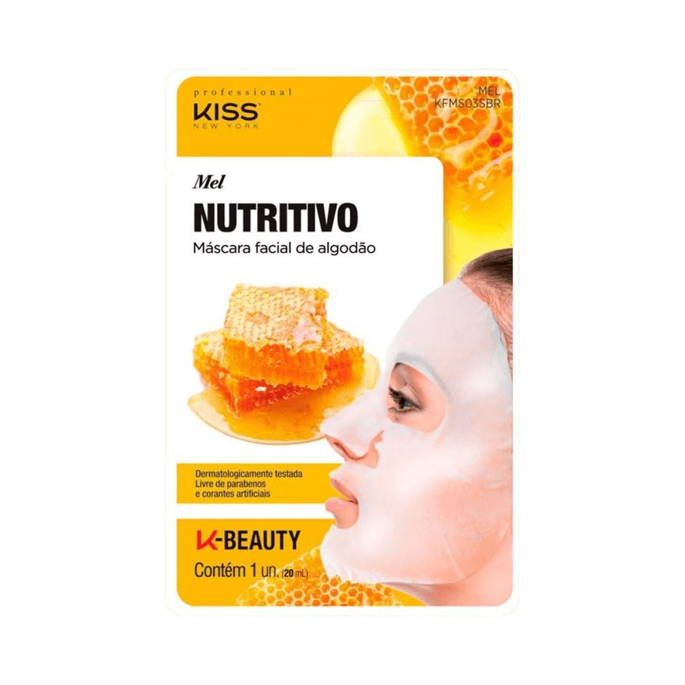 Embalagem Kiss New York Mel NUTRITIVO com máscara aplicada