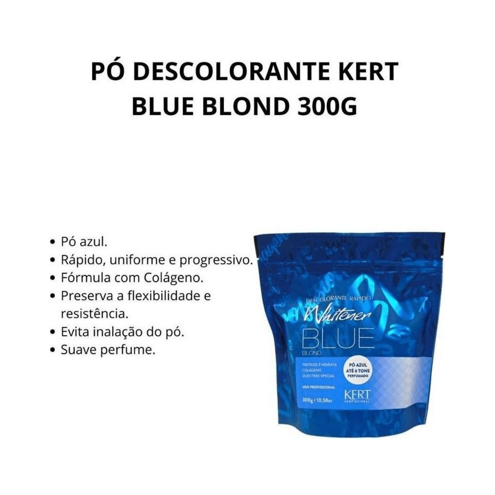 Descolorante Kert Whitener Blue 4 Blond 300g - benefícios e embalagem