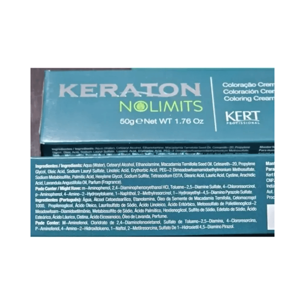 Lateral da embalagem Keraton No Limits mostrando informações do produto