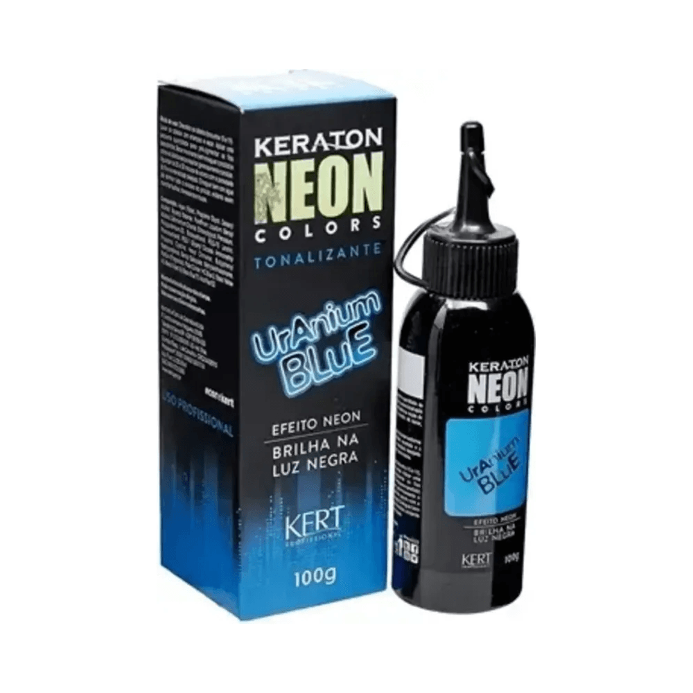 Caixa e frasco do Tonalizante Keraton Neon Colors Uranium Blue