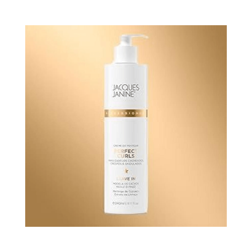 Frasco Jacques Janine Perfect Curls 240ml sobre fundo dourado