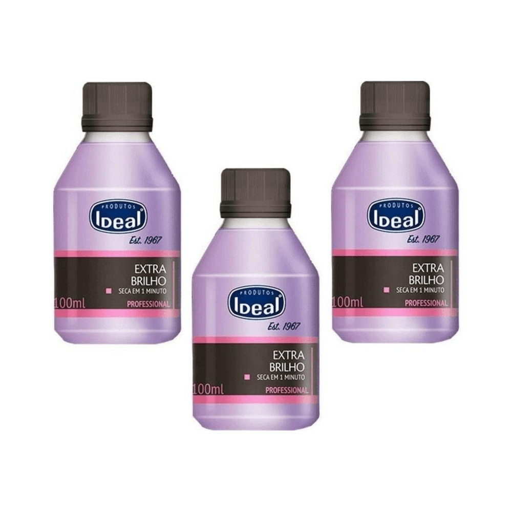 Conjunto Base Ideal Extra Brilho 100ml - frascos lilás