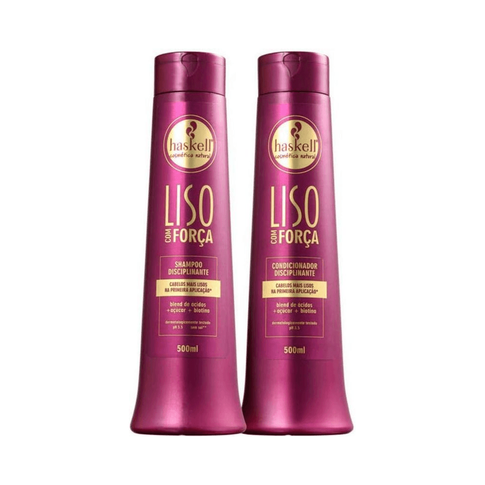 Dupla Haskell Liso com Força shampoo e condicionador 500ml