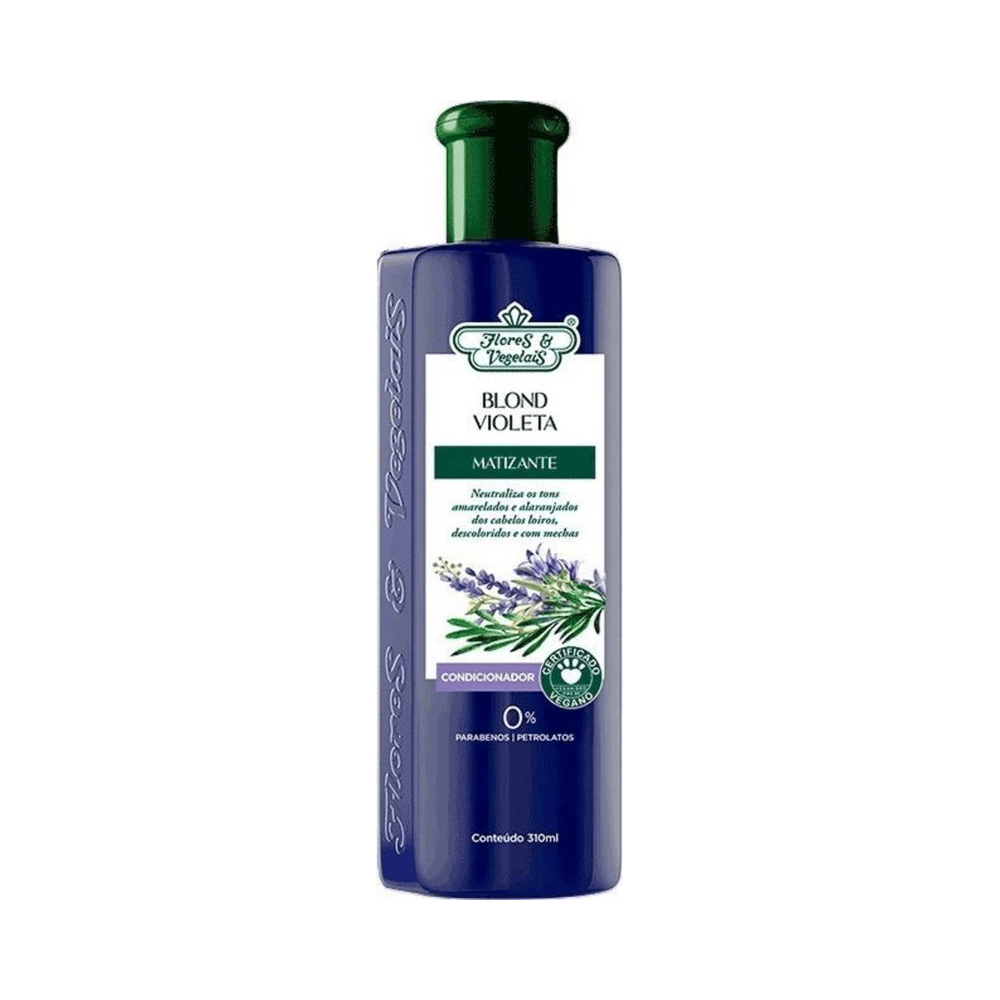 Frasco azul escuro com rótulo Blond Violeta Matizante
