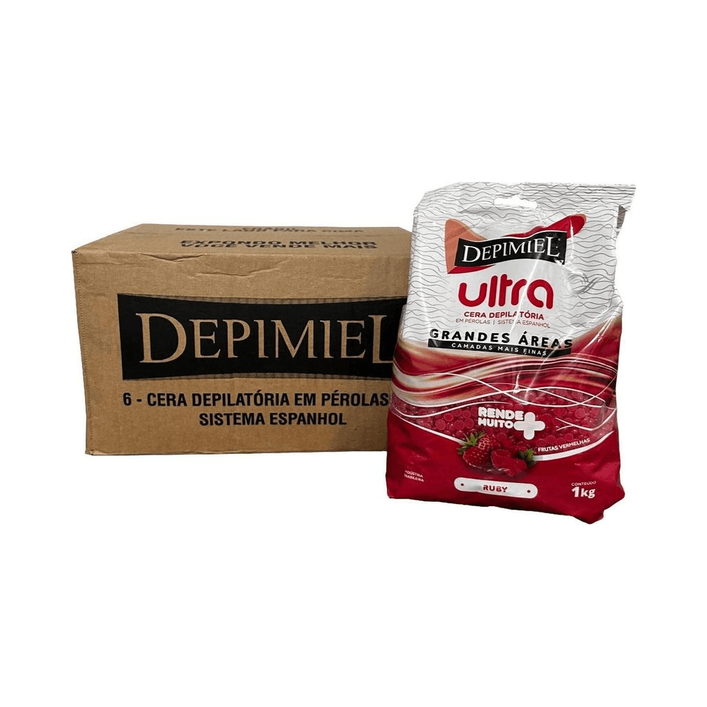 Cera Depimiel Ultra Ruby 1kg com caixa e saco plástico