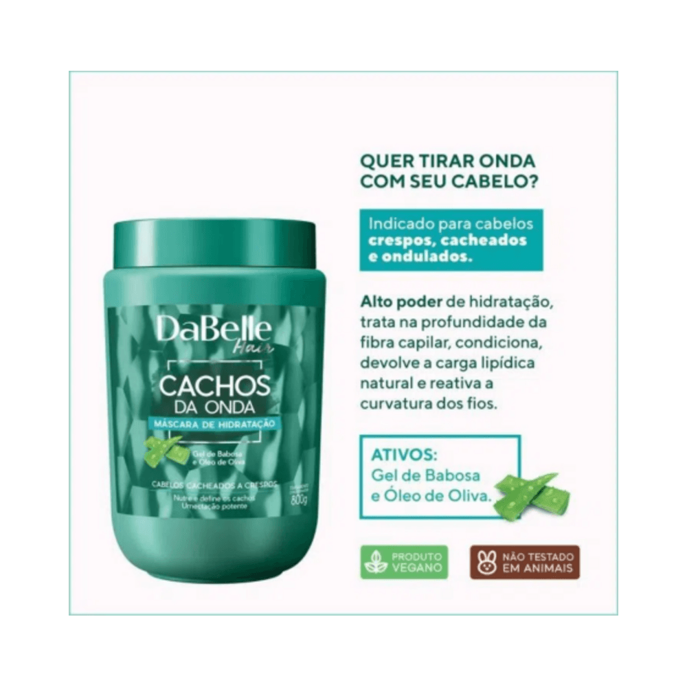 Composição do produto com destaque para os ativos gel de babosa e óleo de oliva