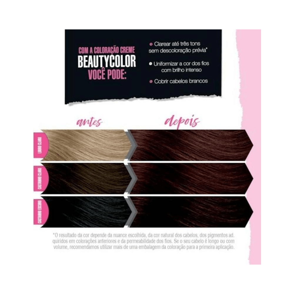 Antes e depois tom 6.36 Chocolate Mauve
