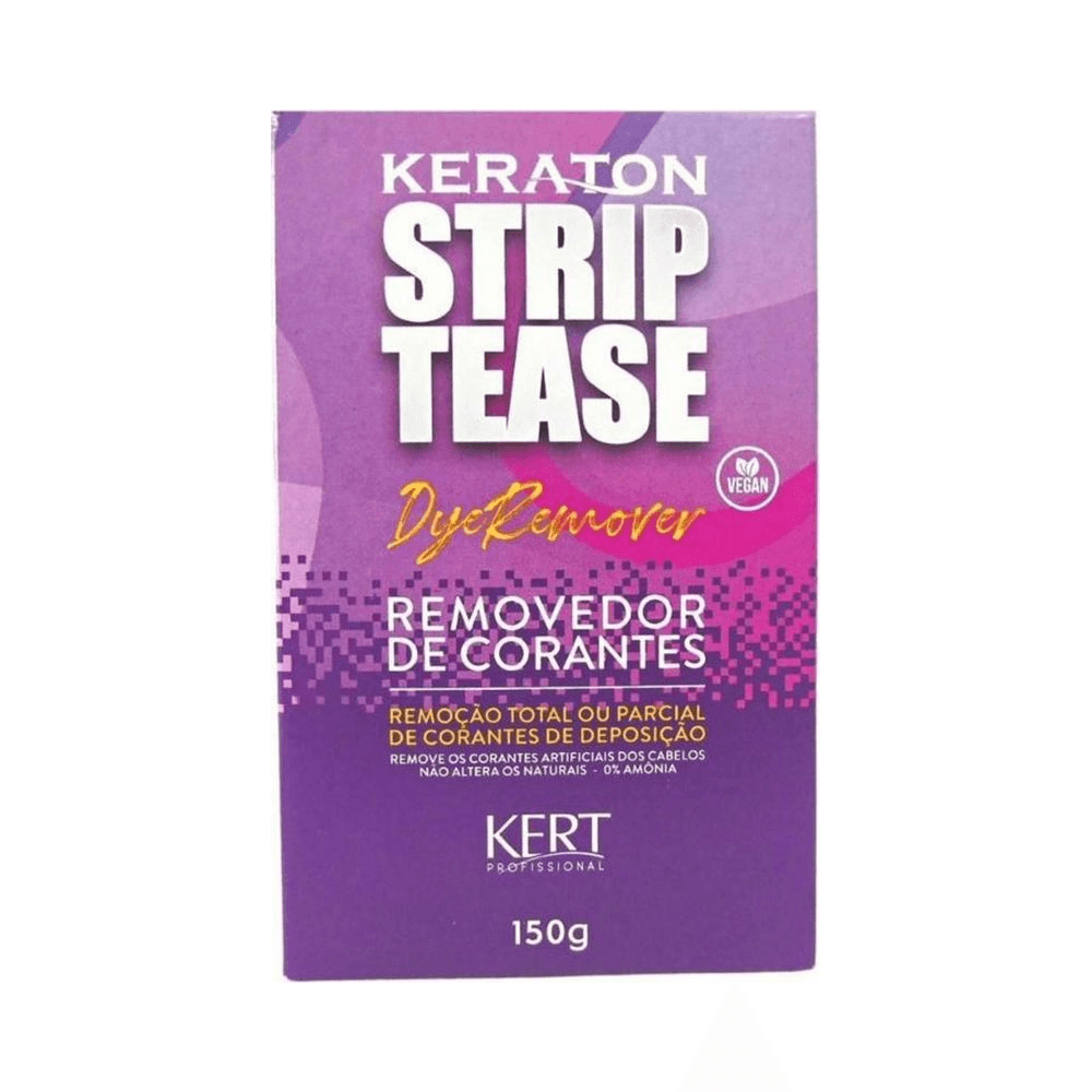 Embalagem frontal Keraton Strip Tease 150g removedor de corantes
