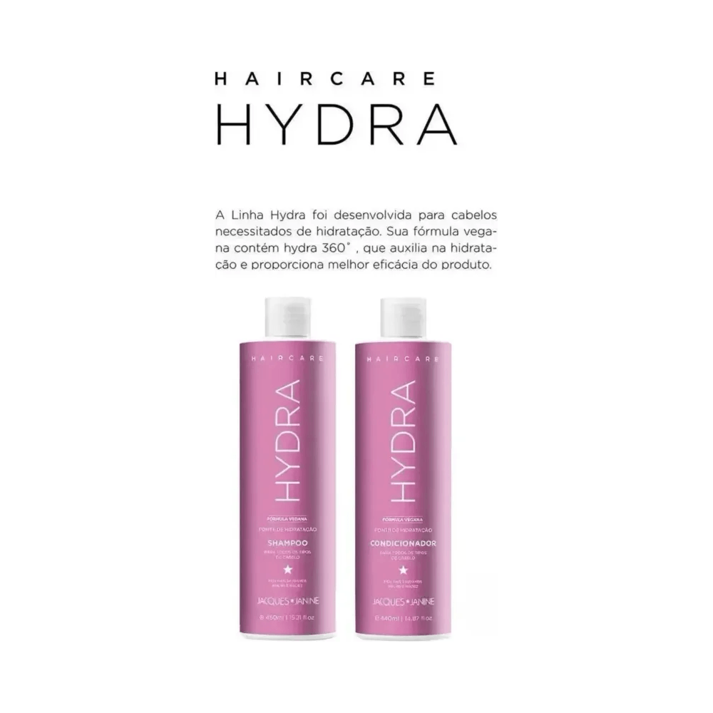 Imagem promocional Haircare Hydra com shampoo 450ml e condicionador 440ml