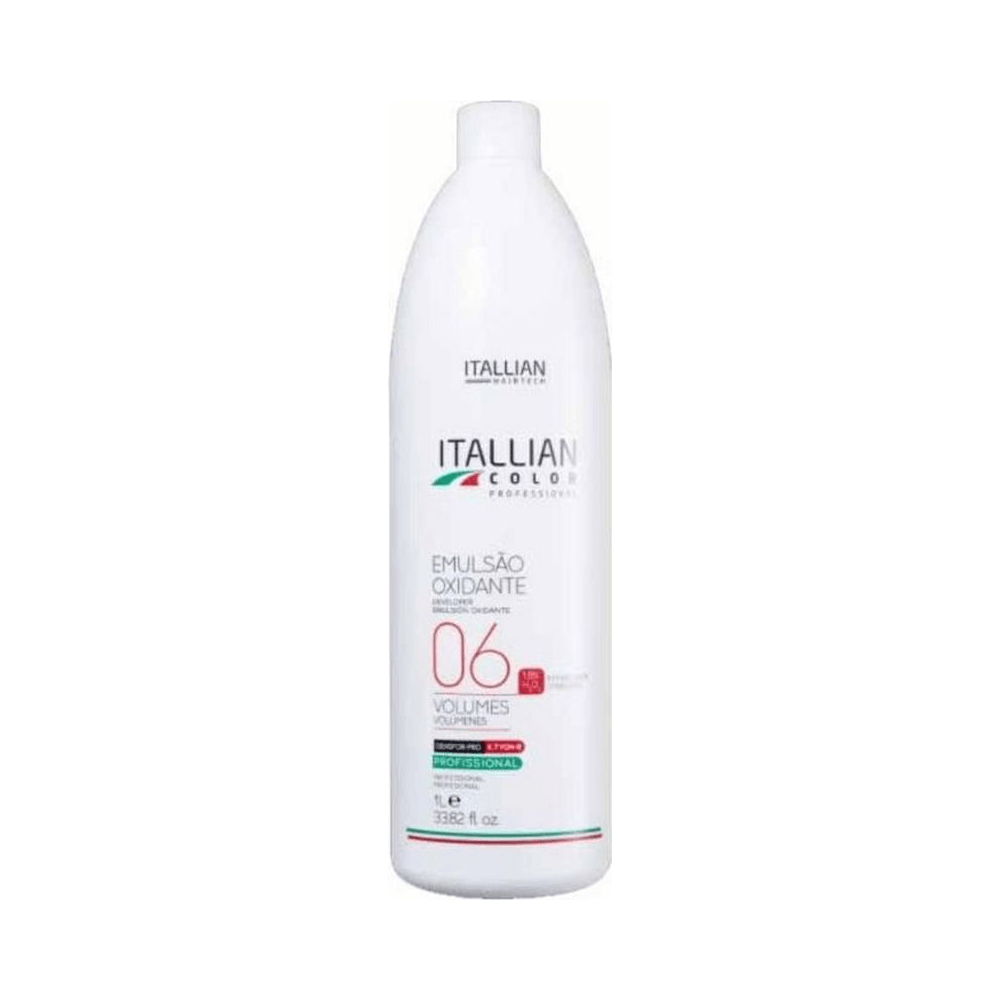 Frasco branco 1L Itallian Emulsão Oxidante 06 volumes